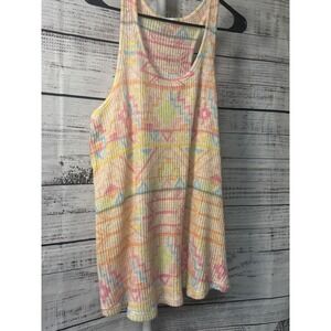 Womens‎ Pastel Geometric Tribal Print Knit Tank Top Sleeveless Racerback